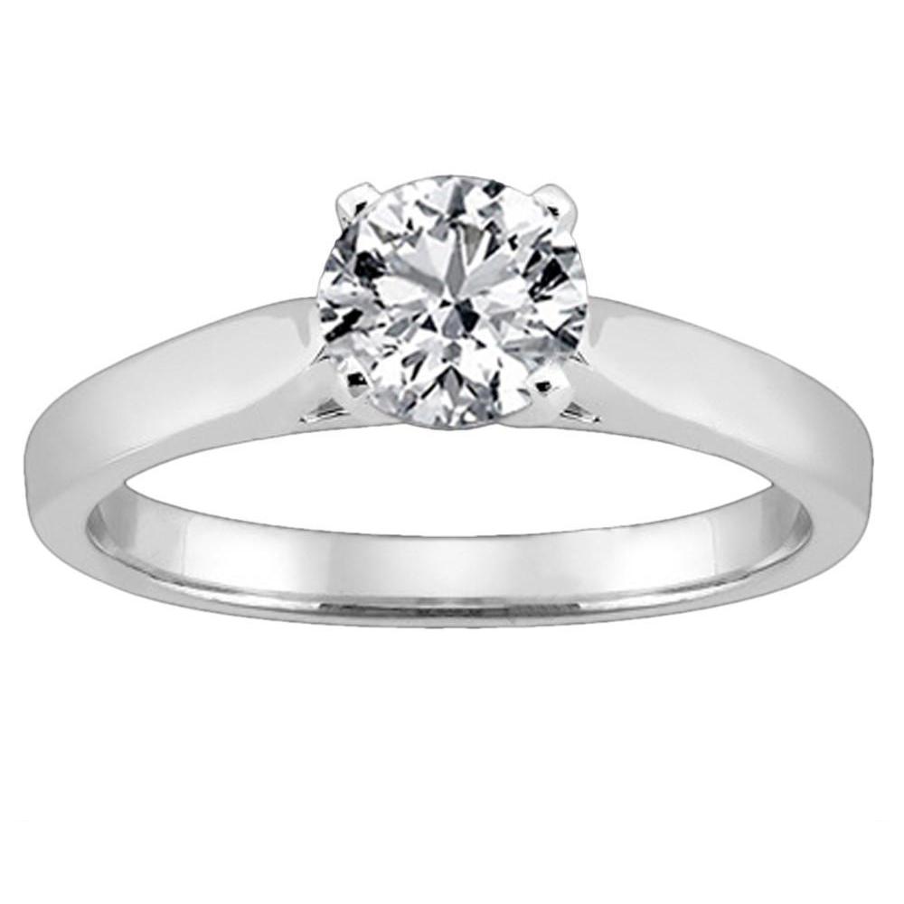 Diamond Fancy   Lady’s Sparkling Unique Solitaire White Gold Diamond Anniversary Ring   Cathedral Setting  White Gold 