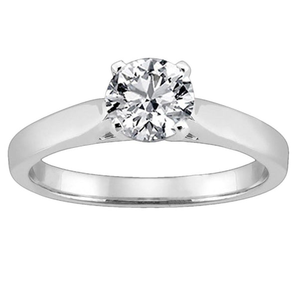Diamond Fancy   Lady’s Sparkling Unique Solitaire White Gold Diamond Anniversary Ring   Cathedral Setting  White Gold 