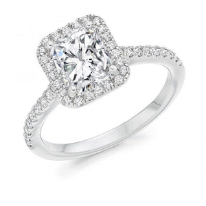 Halo Diamond Engagement Ring White Gold 1.5 Ct. Halo Ring