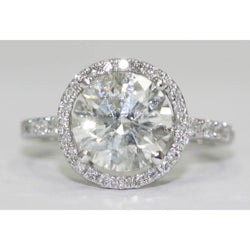 Natural  Halo Diamond Engagement Women Ring 3.50 Carats Pave Set Jewelry New