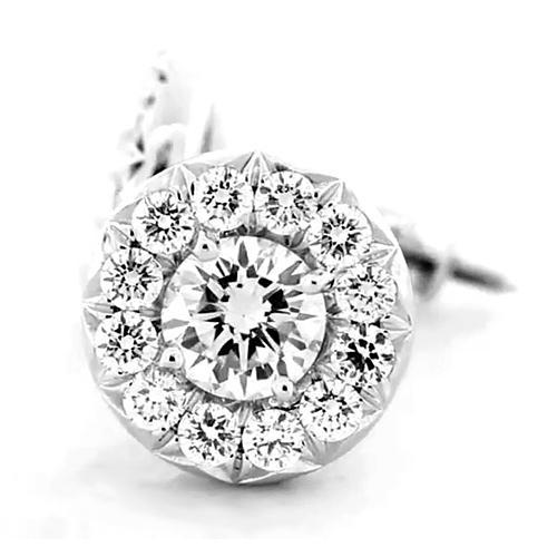 Antique Style New Halo Diamond Studs Halo Stud Earrings