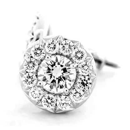 Antique Style New Halo Diamond Studs Halo Stud Earrings