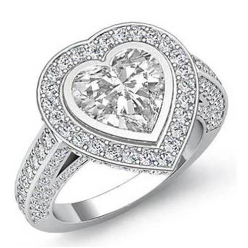 Halo Diamond Wedding Ring Lady Men Gold Fine Jewelry 6.35 Carats Halo Ring