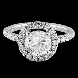 Halo Diamond Wedding Ring White Gold 1.50 Ct.