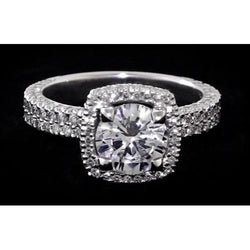 Halo Engagement Ring Round Diamond 3.50 Carats