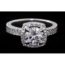 Halo Engagement Ring Round Natural Earth Mined Diamond 3.50 Carats