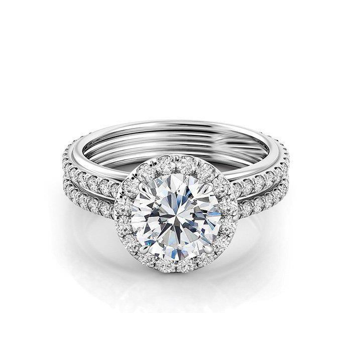 Halo Sparkling Round 5.20 Carats Diamonds Anniversary Ring White Gold 14K Halo Ring