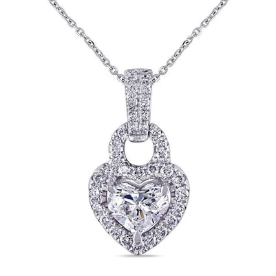 Heart And Round Brilliant Cut Diamonds Pendant Necklace 5.50 Ct Pendant