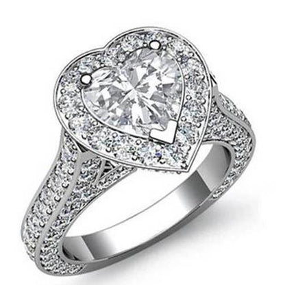 natural round diamond 6.45ct ring front view