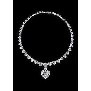 Heart Cut Diamond Tennis Necklace Pendant White Gold Jewelry 29 Ct Pendant