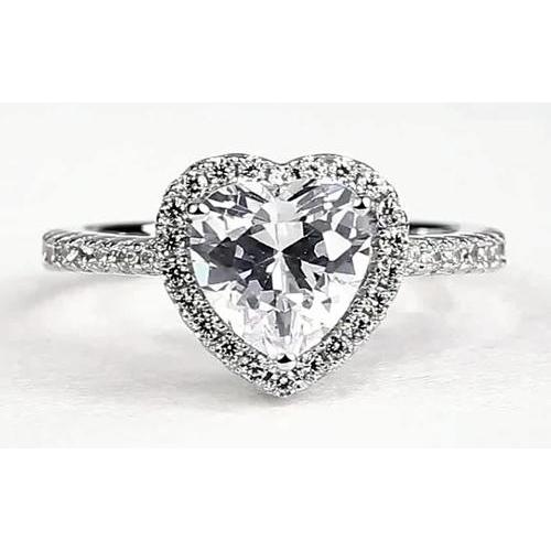 Heart Diamond Halo Ring Halo Ring