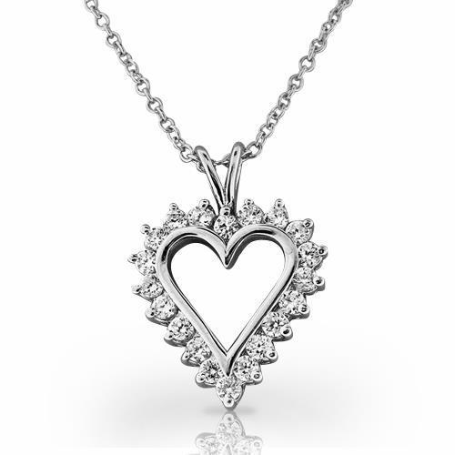 Heart Pendant Necklace 4 Ct Sparkling Round Cut Diamonds Pendant