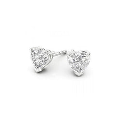 Heart Shape 3.00 Carats Diamonds Studs Earrings White Gold 14K