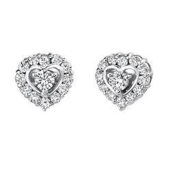 Heart Shape Removable Jackets Stud Earrings 4.10 Carats Round Diamond