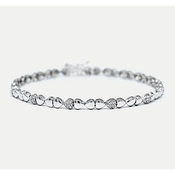 Heart Shape Natural Earth Mined Diamond Tennis Bracelet 2 Carats F/G White Gold 14K