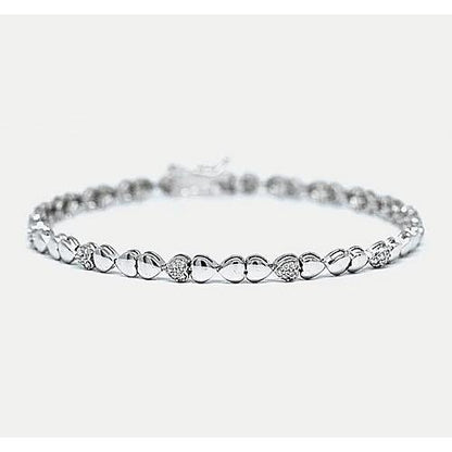 Heart Shaped Diamond Tennis Bracelet 2 Carats F/G Vs2/Vs1 White Gold 14K Tennis Bracelet