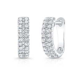 New Round Diamond Hoop Earring Women Jewelry 4.40 Carat White Gold 14K