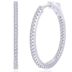 Hoop Earrings 4.90 Ct Sparkling Round Brilliant Cut Diamonds