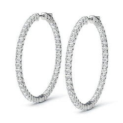 Hoop Earrings Ladies Sparkling Brilliant Cut 4.80 Ct Diamonds
