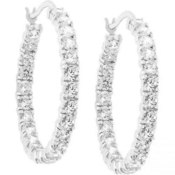 Hoop Earrings White Gold 5.50 Ct Brilliant Cut F Vvs1 Diamonds Lady