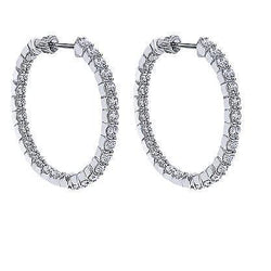 Hoop Earrings White Gold Gorgeous 5.70 Ct Brilliant Cut Diamonds Lady