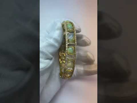 New Womans  Opal Diamond Bracelet Prong Set  Bracelet Women Gemstone Bracelet