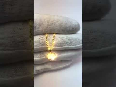 1.40 Carats Round Diamond Necklace Pendant White Gold 14K