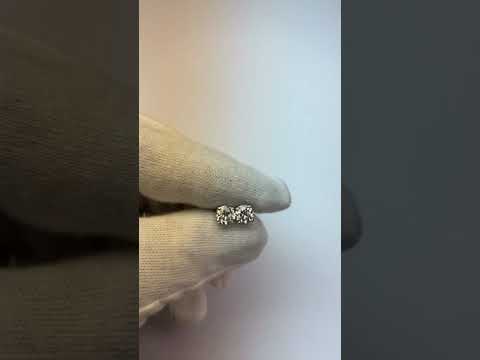  Princess Cut High Quality Unique Stud Earrings White Gold Diamond