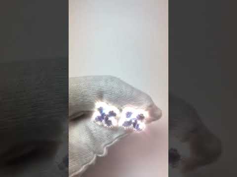 Pear Sri Lankan Sapphire Diamond Cluster Earring Women White Gold   Gemstone Earring 