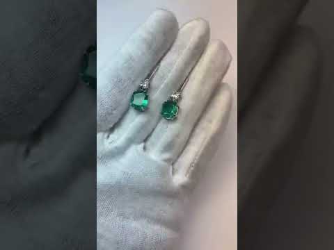 Best Amazing Stylish womans Emerald With Diamond Dangle Earrings