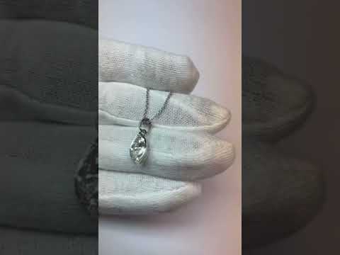 1.5 Carats Solitaire Marquise Cut Diamond Pendant White Gold 14K