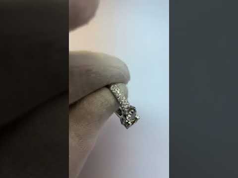 Diamonds Pave Engagement Ring 4.11 Carats White Gold 