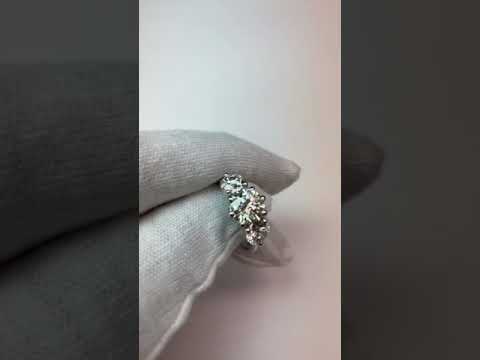 4.51  Round 3 Stone Diamond Engagement Ring Trellis Style