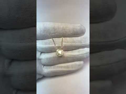 Round Halo Diamond Pendant Necklace 1.65 Carats White Gold 14K
