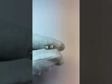 Women Jewelry Sparkling Unique  Stud Earrings White Gold Diamond 
