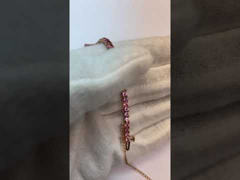 New Amazing Stylish Pink Sapphire Tennis Bracelet Rose Gold  Jewelry