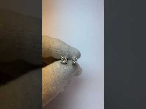1.5 Ct Four Prong Set Princess Diamond Stud Earring 14K White Gold