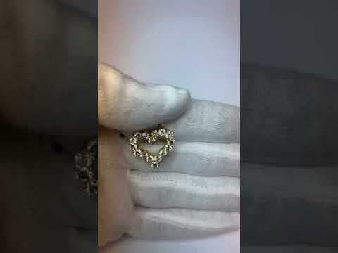 1.6 Ct Round Diamond Heart Style Necklace Pendant 14K White Gold