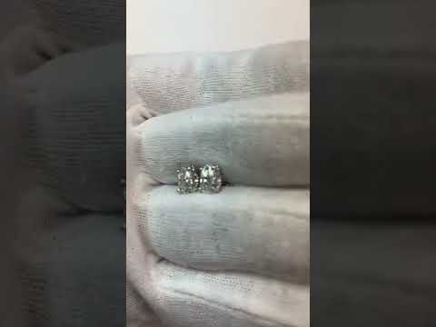 2 Carats Oval Cut Diamond Studs Earring White Gold 14K