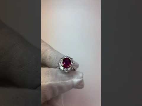 Brilliant Quality Ruby And Diamond Ring Women Jewelry Gold Gemstone Ring