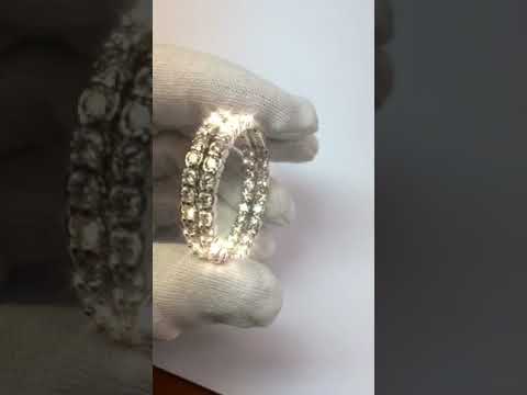 Fancy  Unique Hoop Earrings White Gold Diamond 