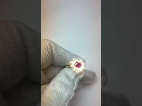 Best Quality Heart Cut Ruby And  Diamond Ring Yellow Gold  Gemstone Ring