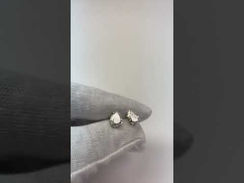 New Style Diamonds Women White Gold Pear Cut Stud Earrings