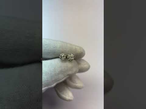 New Prong Setting Round Diamond  White Gold Stud Earrings