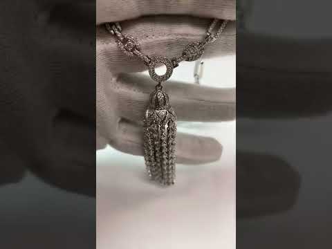 19 Ct Small Round Cut Diamonds Chandelier Necklace Vvs1