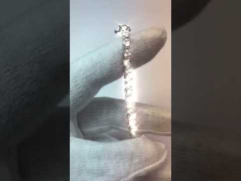Real  9.60 Carats Round Cut Diamonds Bezel Setting Bracelet White Gold