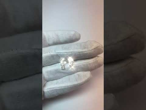 2 Ct Round Prong Set Diamond Drop Earring 14K White Gold