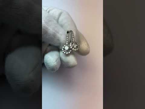 Round Cut 3.40 Carats Diamonds Ladies Dangle Earrings White Gold
