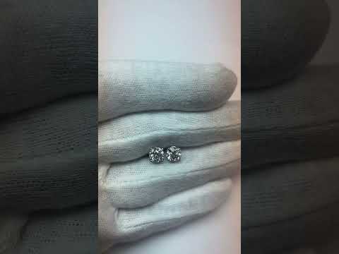 2 Ct Crown Settings Solitaire Round Studs Diamond Earring White Gold 14K