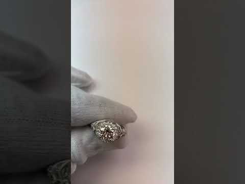 Solitaire Round Old Miner Diamond Ring Vintage Style Split Shank 1.75 Carats
